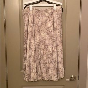 Loft Snakeprint Pleat Skirt